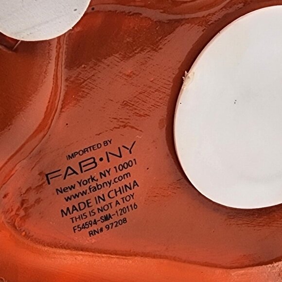 Red Fox Ceramic Coin Bank Burnt Orange White Fab NY Piggy Bank Foxy - Picture 8 of 11